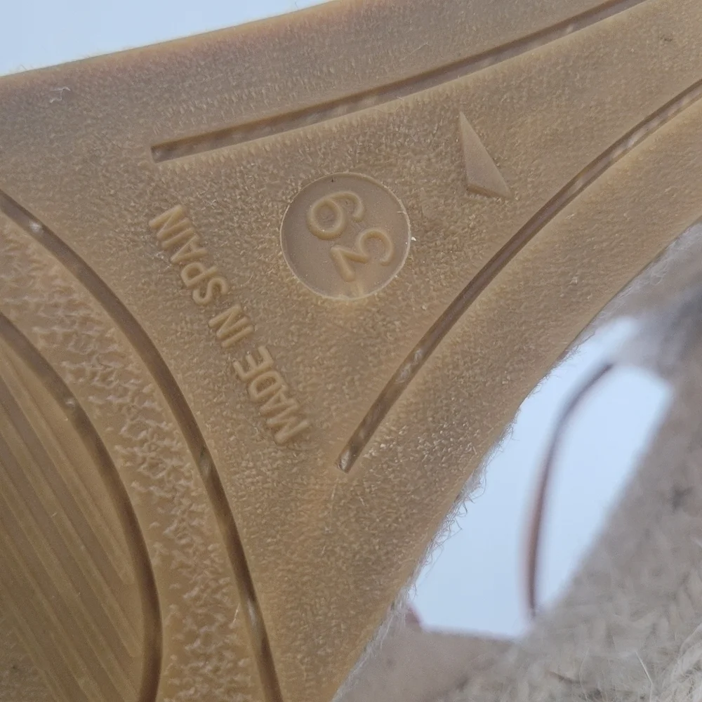 Kanna Laura espadrille wedge sandals suede and hemp size 9 new